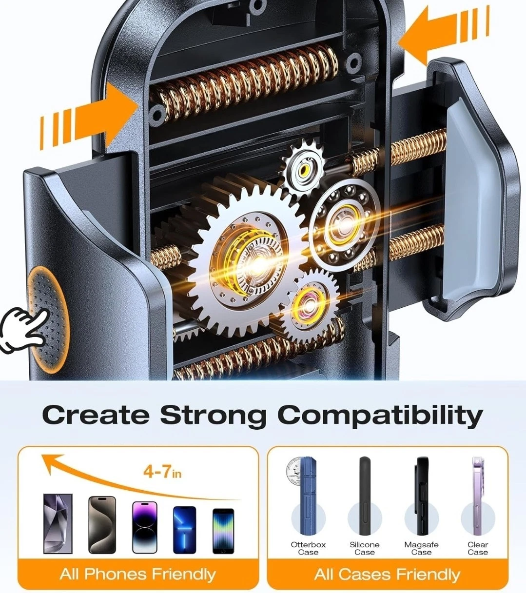 Military-Grade Sturdy Car Phone Holder Mount, Upgraded anti Shake Metal CD Slot - Image 4